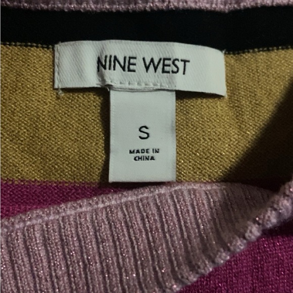 Nine West Striped Glitter Sweater - Size Small - Picture 3 of 7